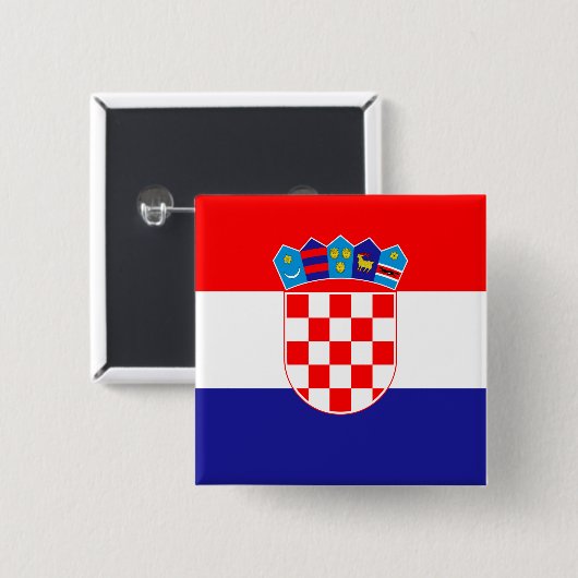 Vlag van Kroatië Vierkante Button 5,1 Cm (Voorkant /achterkant)