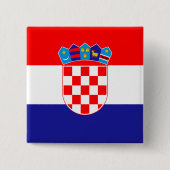 Vlag van Kroatië Vierkante Button 5,1 Cm (Voorkant)