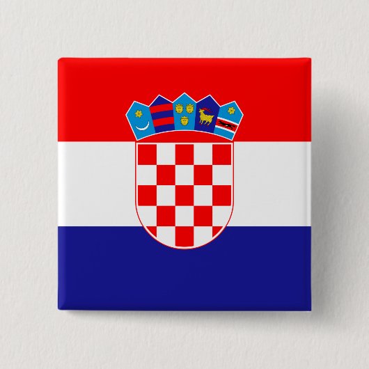Vlag van Kroatië Vierkante Button 5,1 Cm (Voorkant)