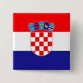 Vlag van Kroatië Vierkante Button 5,1 Cm