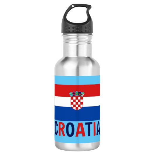 Vlag van Kroatië Waterfles (Voorkant)