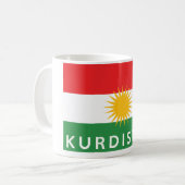 vlag van kurdistan - tekst koffiemok (Voorkant links)