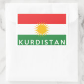 vlag van kurdistan - tekst rechthoekige sticker (Tas)