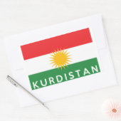 vlag van kurdistan - tekst rechthoekige sticker (Envelop)