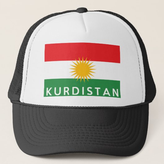 vlag van kurdistan - tekst trucker pet (Voorkant)