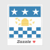 Vlag van La Chaux-de-Fonds, Zwitserland Sticker (Vel)