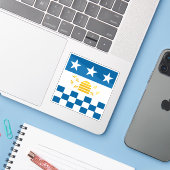 Vlag van La Chaux-de-Fonds, Zwitserland Sticker (Laptop met iPhone)