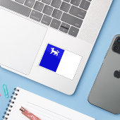 Vlag van La Louvière, België Sticker (Laptop met iPhone)