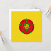 Vlag van Lancashire Kaart (Voorkant / Achterkant in situ)
