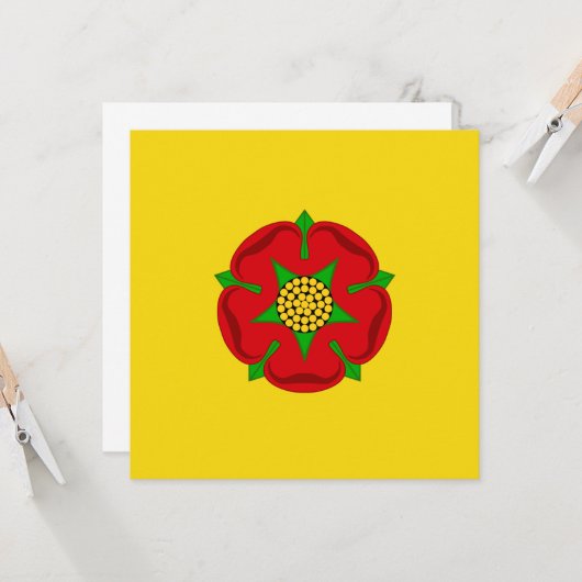 Vlag van Lancashire Kaart (Voorkant / Achterkant in situ)