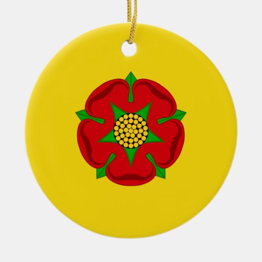 Vlag van Lancashire Keramisch Ornament (Voorkant)