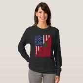 Vlag van land Half VS Half Marokko T-shirt (Voorkant volledig)
