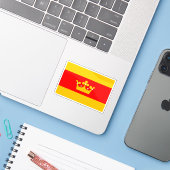 Vlag van Lanškroun, Tsjechië Sticker (Laptop met iPhone)