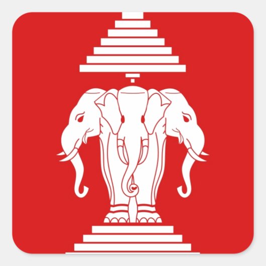 Vlag van Laos (1952-1975) - ທຸງຊາດາ ວລ Vierkante Sticker