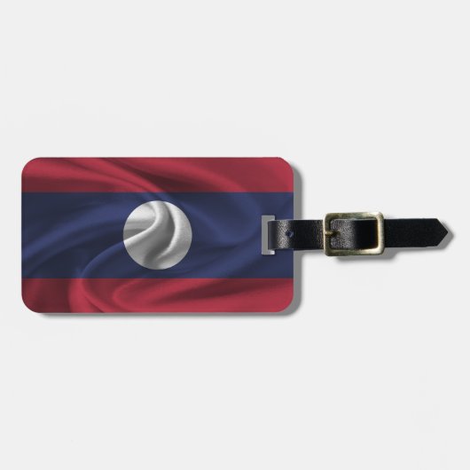 Vlag van Laos Bagagelabel (Voorkant horizontaal)