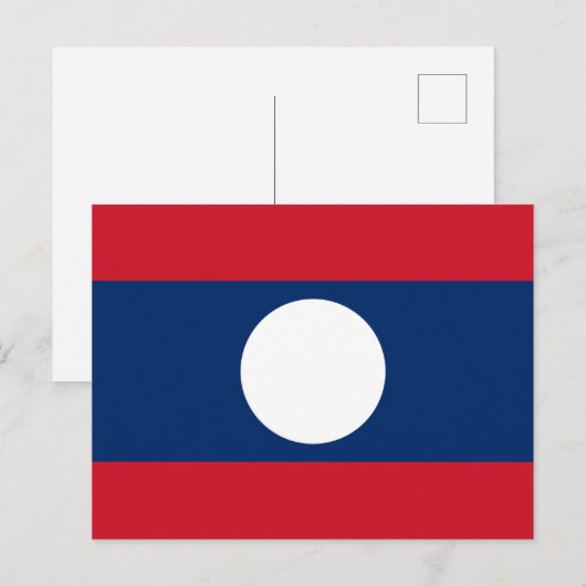 Vlag van Laos Briefkaart (Voorkant / Achterkant)