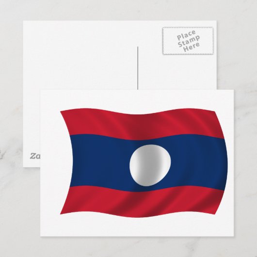 Vlag van Laos Briefkaart (Voorkant / Achterkant)