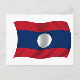 Vlag van Laos Briefkaart