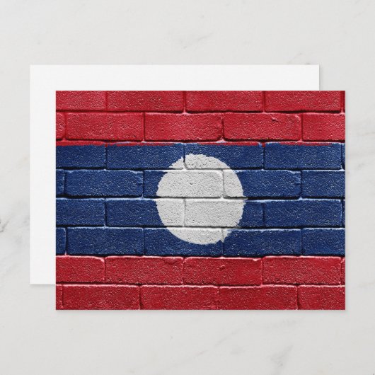 Vlag van Laos Briefkaart (Voorkant / Achterkant)