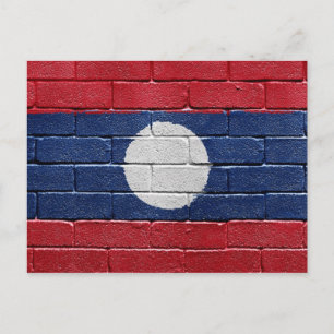 Vlag van Laos Briefkaart