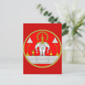 VLAG VAN LAOS DRIE HOOFDELEPHANT BRIEFKAART (Staand voorkant)