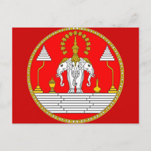 VLAG VAN LAOS DRIE HOOFDELEPHANT BRIEFKAART