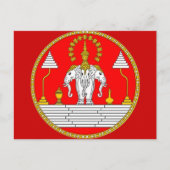 VLAG VAN LAOS DRIE HOOFDELEPHANT BRIEFKAART (Voorkant)