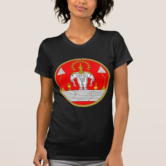 VLAG VAN LAOS DRIE HOOFDELEPHANT T-SHIRT (Voorkant)