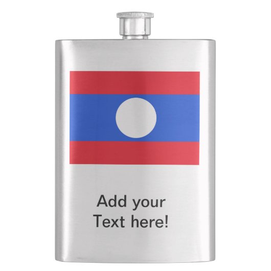 Vlag van Laos Heupfles (Voorkant)