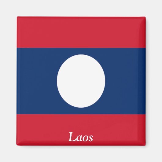 Vlag van Laos Magneet (Voorkant)