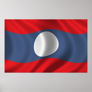 Vlag van Laos Poster