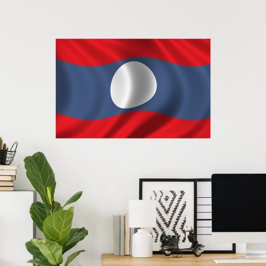 Vlag van Laos Poster (Thuiskantoor)