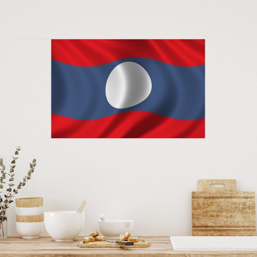 Vlag van Laos Poster (Keuken)
