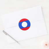 Vlag van Laos Ronde Sticker (Envelop)