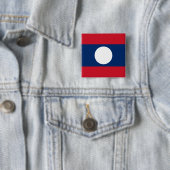 Vlag van Laos Vierkante Button 5,1 Cm (In situ)