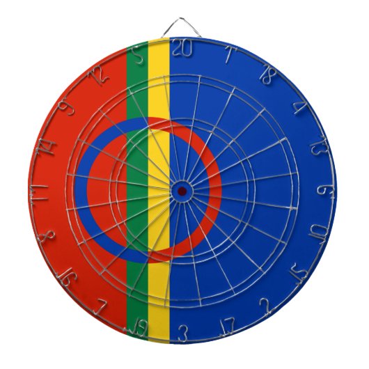 Vlag van Lapland (Kerstmis) (Sami) (Laplander) Dartbord (Voorkant)