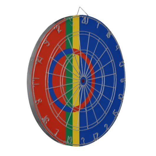 Vlag van Lapland (Kerstmis) (Sami) (Laplander) Dartbord (Voorkant Links)