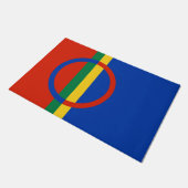 Vlag van Lapland (Kerstmis) (Sami) (Laplander) Deurmat (Schuin)
