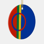 Vlag van Lapland (Kerstmis) (Sami) (Laplander) Keramisch Ornament (Rechts)