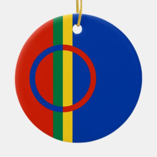 Vlag van Lapland (Kerstmis) (Sami) (Laplander) Keramisch Ornament (Voorkant)