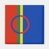 Vlag van Lapland (Kerstmis) (Sami) (Laplander) Magneet (Voorkant)