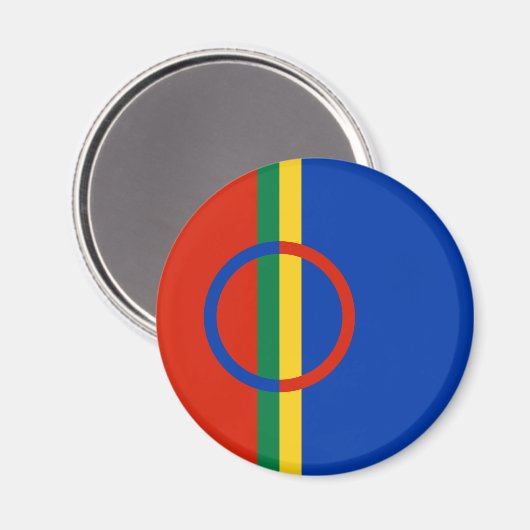 Vlag van Lapland (Kerstmis) (Sami) (Laplander) Magneet (Voorkant / Achterkant)