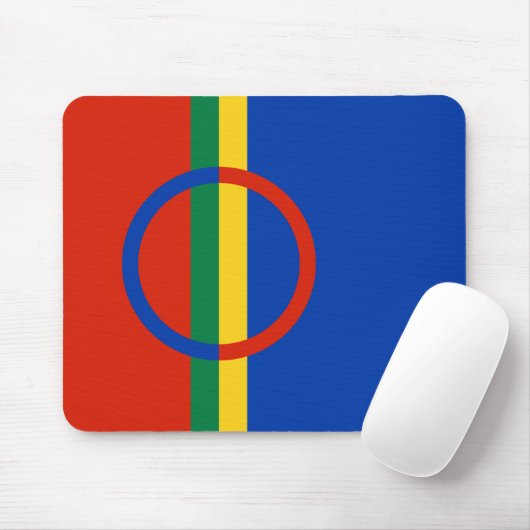 Vlag van Lapland (Kerstmis) (Sami) (Laplander) Muismat (Met muis)