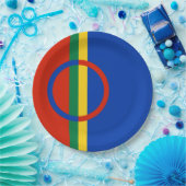Vlag van Lapland (Kerstmis) (Sami) (Laplander) Papieren Bordje (Feest)