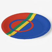 Vlag van Lapland (Kerstmis) (Sami) (Laplander) Papieren Bordje (Gekanteld)