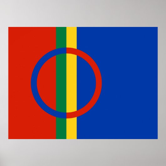 Vlag van Lapland (Kerstmis) (Sami) (Laplander) Poster (Voorkant)