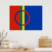 Vlag van Lapland (Kerstmis) (Sami) (Laplander) Poster (Keuken)