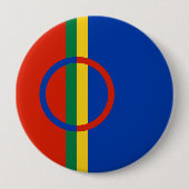 Vlag van Lapland (Kerstmis) (Sami) (Laplander) Ronde Button 4,0 Cm (Voorkant)