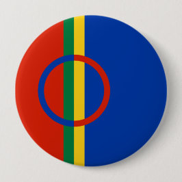 Vlag van Lapland (Kerstmis) (Sami) (Laplander) Ronde Button 4,0 Cm