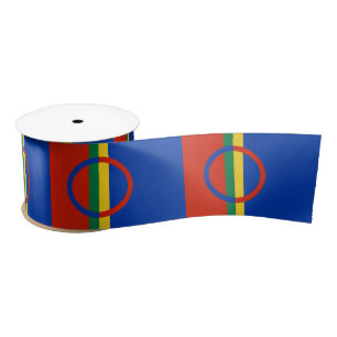 Vlag van Lapland (Kerstmis) (Sami) (Laplander) Satijnen Lint
